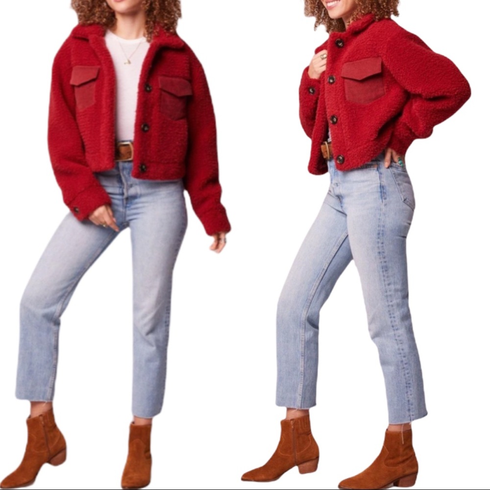 Band of Gypsies Red Cropped Vail Jacket Size S